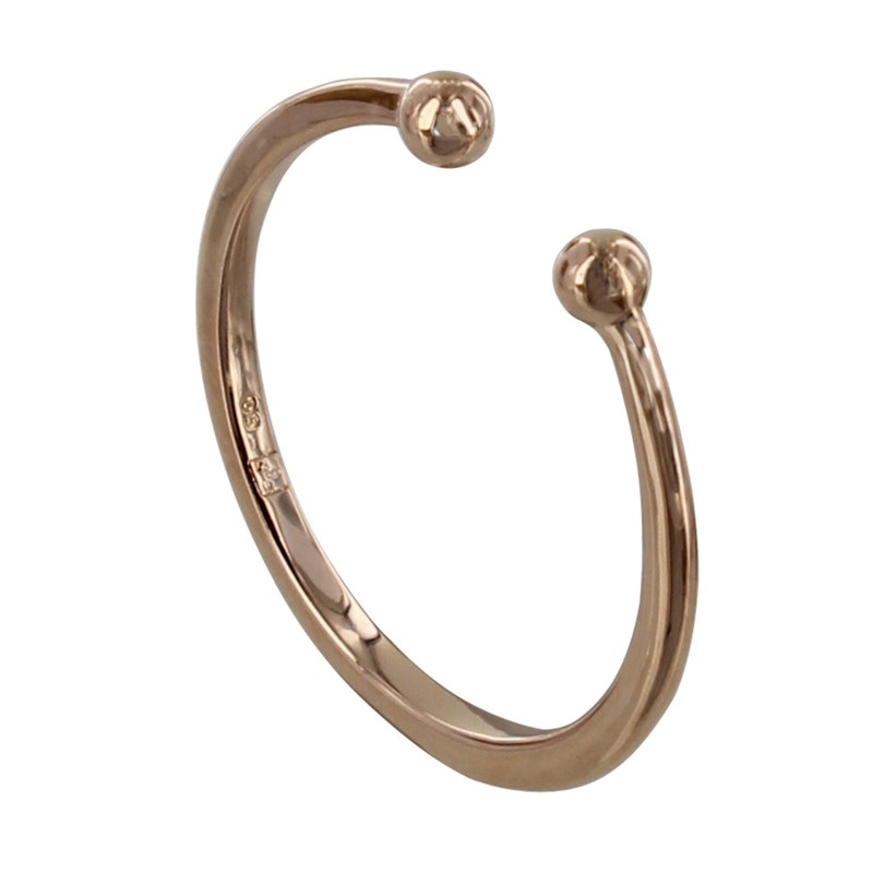 Bague Plaqué Or Rose Deux Perles