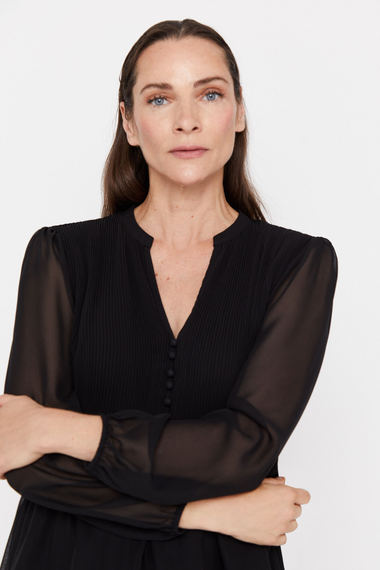Blusa plissada - Preta
