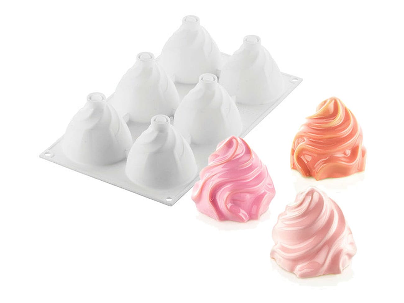 Moule silicone - 6 rosaces chantilly - Ø 7,3 cm - Silikomart
