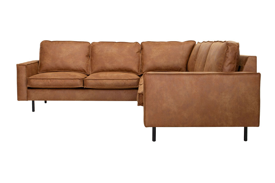 Westin 2 & 3-hjørnesofa I Colorado Cognac (70% hud og 30% polyester) med sorte ben