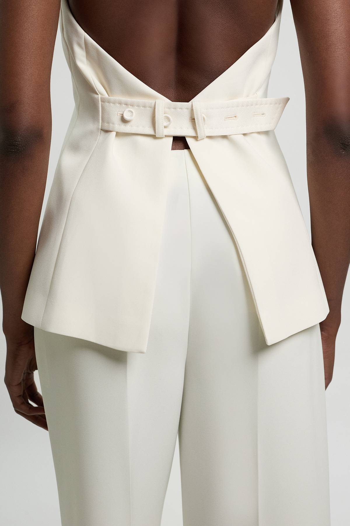 KarenMillen Gilet De Smoking Cintré En Crêpe Dos Satin