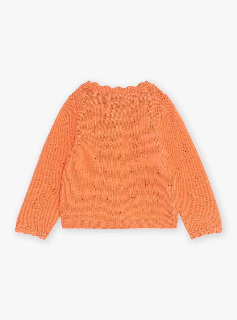 Cardigan orange à manches longues