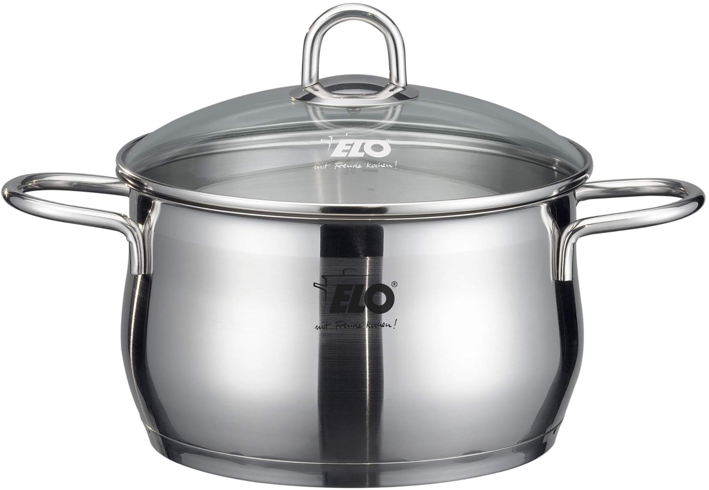 Elo Topf-Set »Platin« Set, 1 Bratentopf 20 cm, je 1 Fleischtopf 16/20/24 cm, 1 Kasserolle 16 cm, 9 Stk. tlg. Edelstahl 18/10