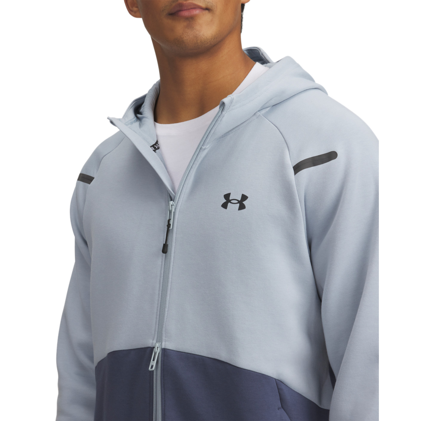 Under Armour Unstoppable Fleece Vest Hooded Full-Zip Lichtblauw Donkerblauw Zwart
