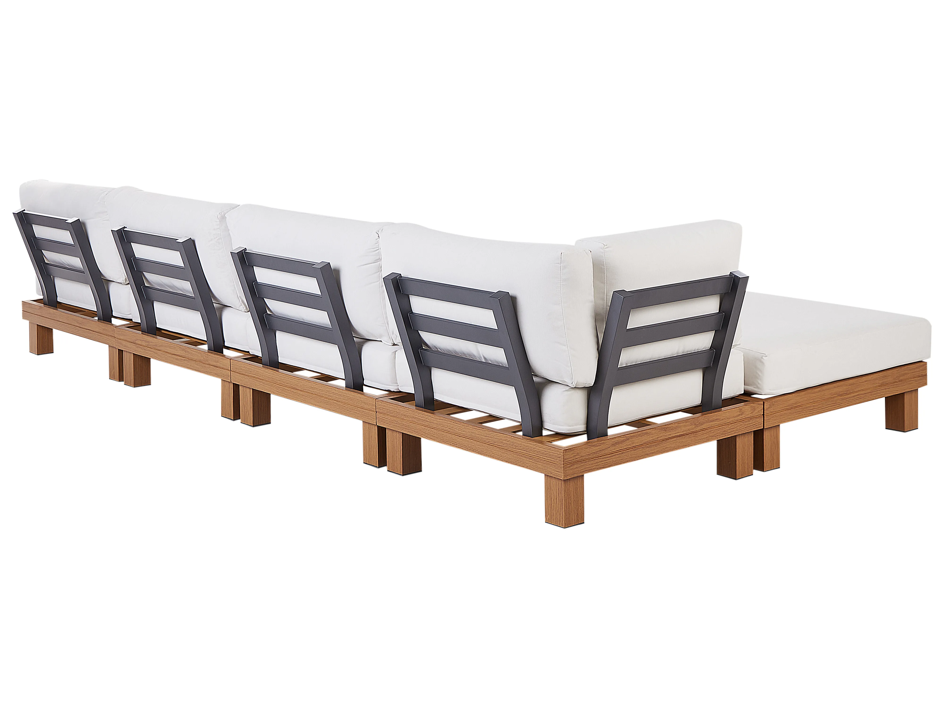 Tuin hoekloungeset met tafel 5-zits SANZA linkszijdig modulair Metaal Wit