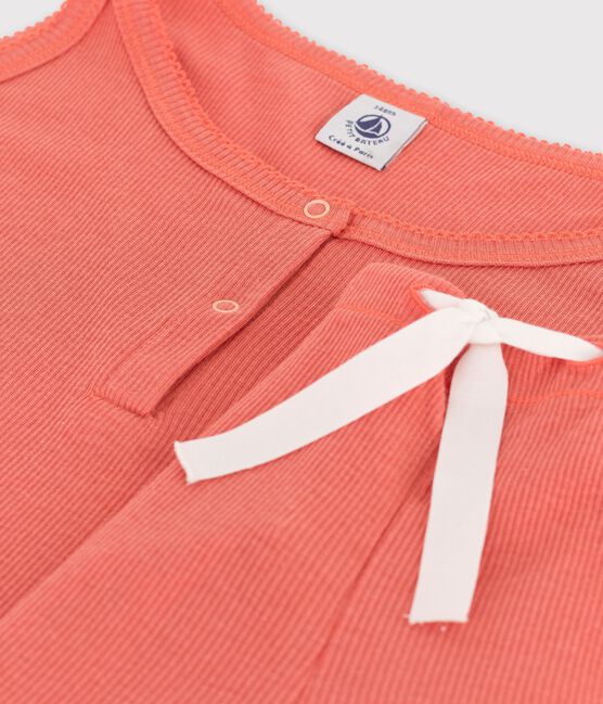 Pyjacourt uni papaye fille en coton lyocell