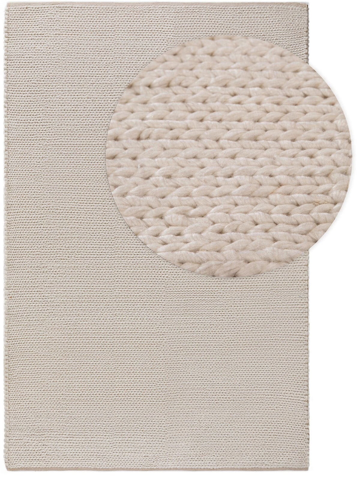 benuta pure Wollteppich UNO 120 x 170 cm cream