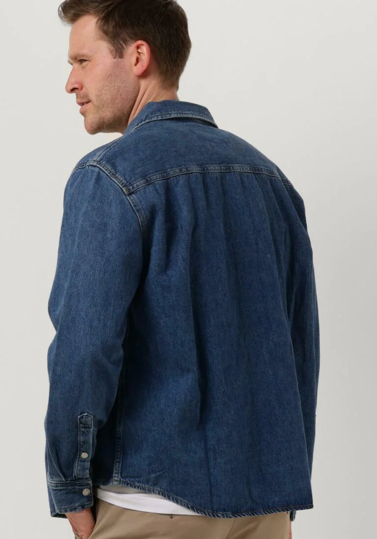 CALVIN KLEIN blauwe calvin klein spijkerjas relaxed linear denim shirt