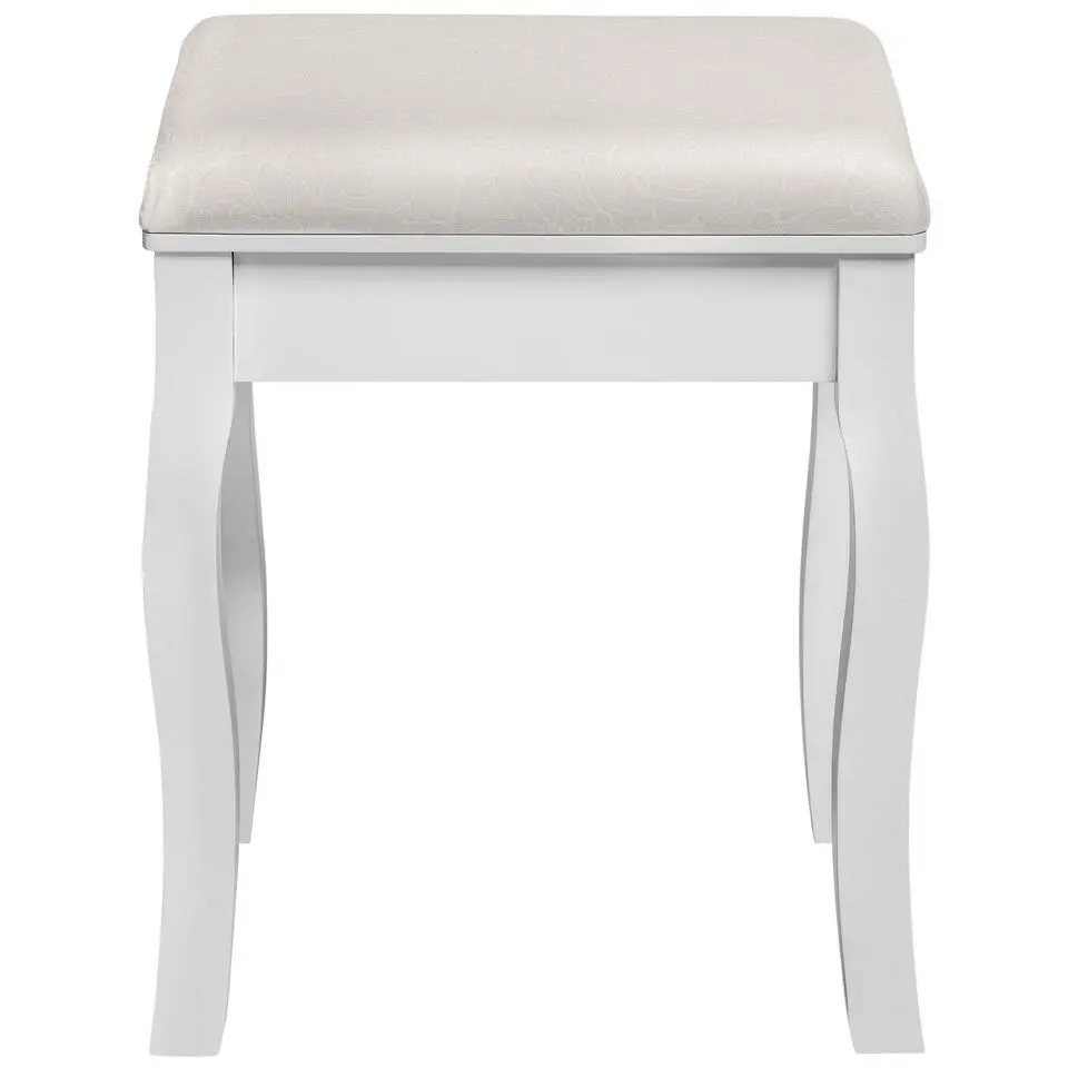 tectake Hocker voor makeup-tafel rozenpatroon, Wit