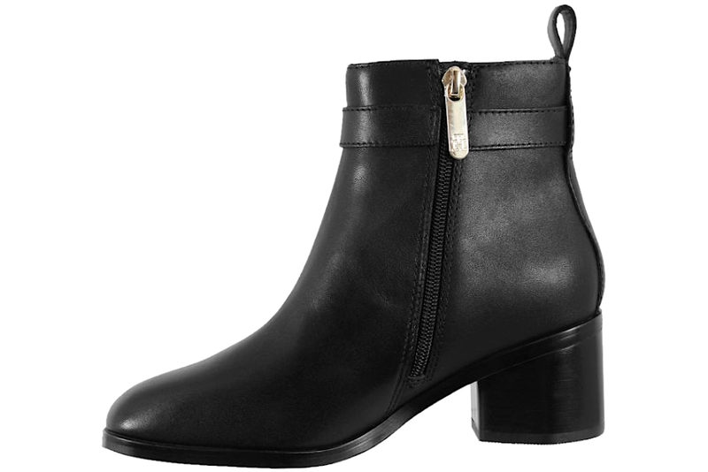 TOMMY HILFIGER LOGO MID HEEL BOOTIE BLACK
