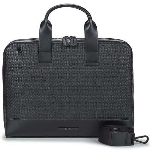 Calvin Klein Jeans - MODERN BAR SLIM LAPTOP BAG MONO Negro