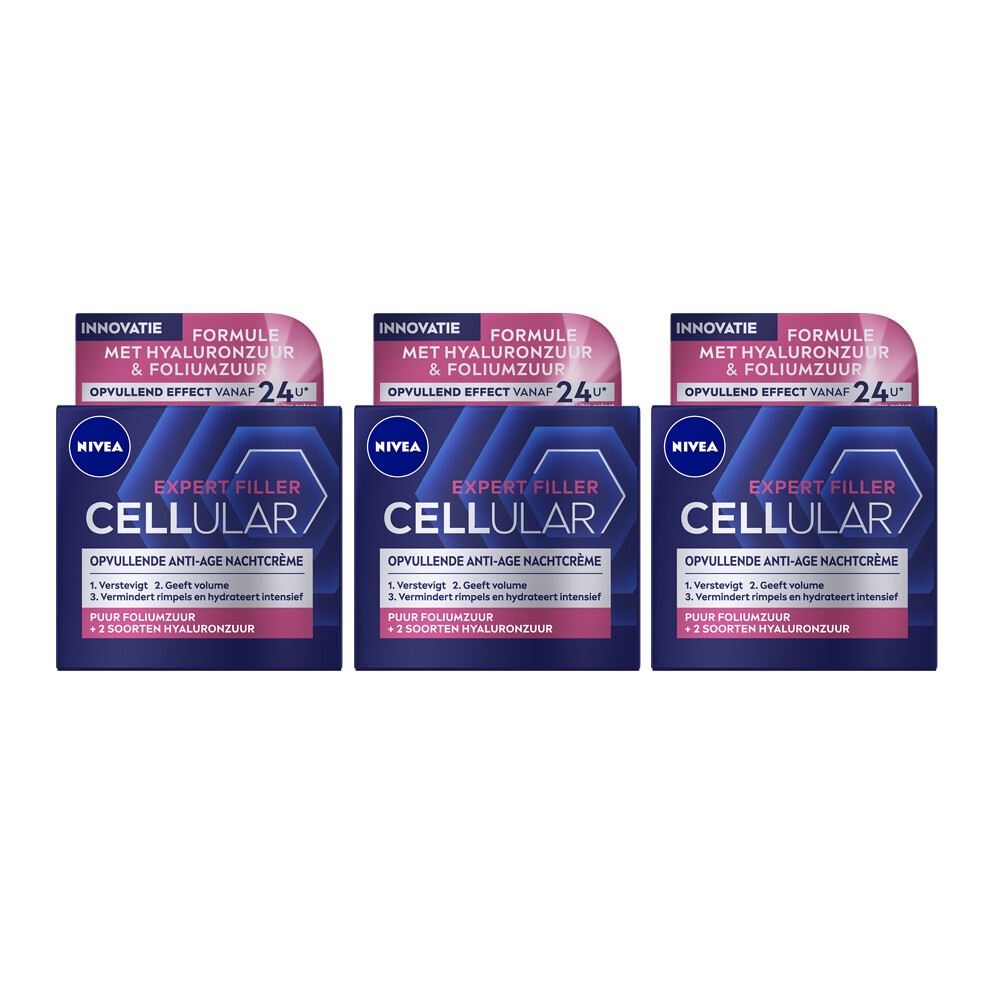 3x Nivea Cellular Filler Nachtcrème Verstevigend50 ml