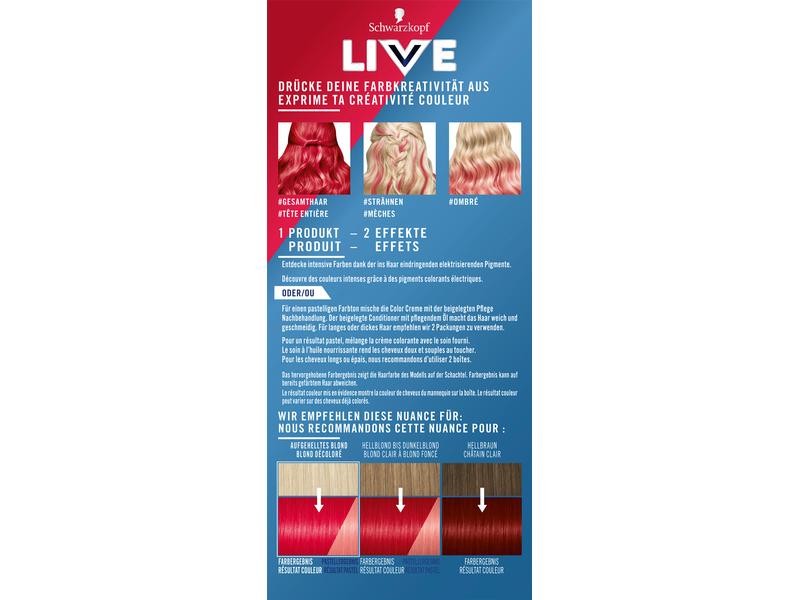 Schwarzkopf LIVE Haarcoloration Ultra Brights 092 Pilar Box Intensive oder Pastelle Haarfarbe je nach Wahl