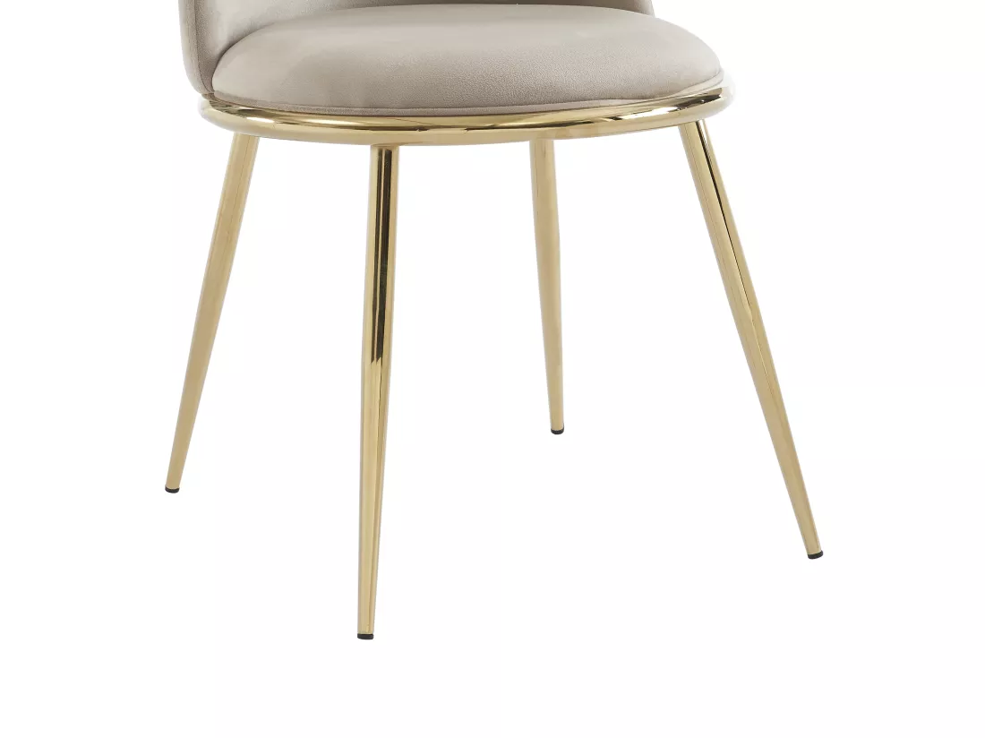 Lot de 2 chaises en velours et métal doré - Beige - NEBINA de Pascal MORABITO