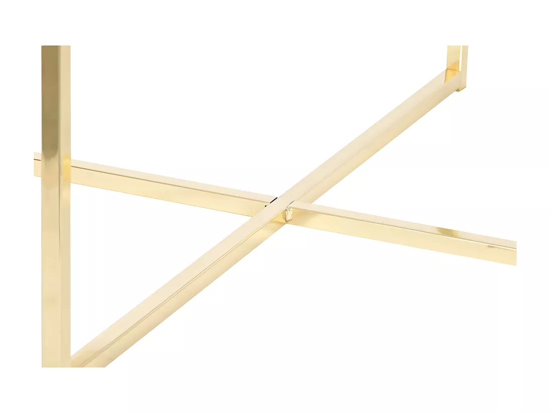 Table d'appoint ronde en métal doré et marbre blanc - diamètre 80 x Hauteur 35 cm