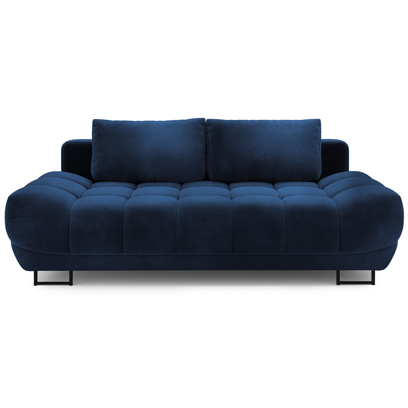 Windsor & Co Canapé Velours convertible avec Coffre de Rangement Cirrus bleu roi - 215x112x90 cm