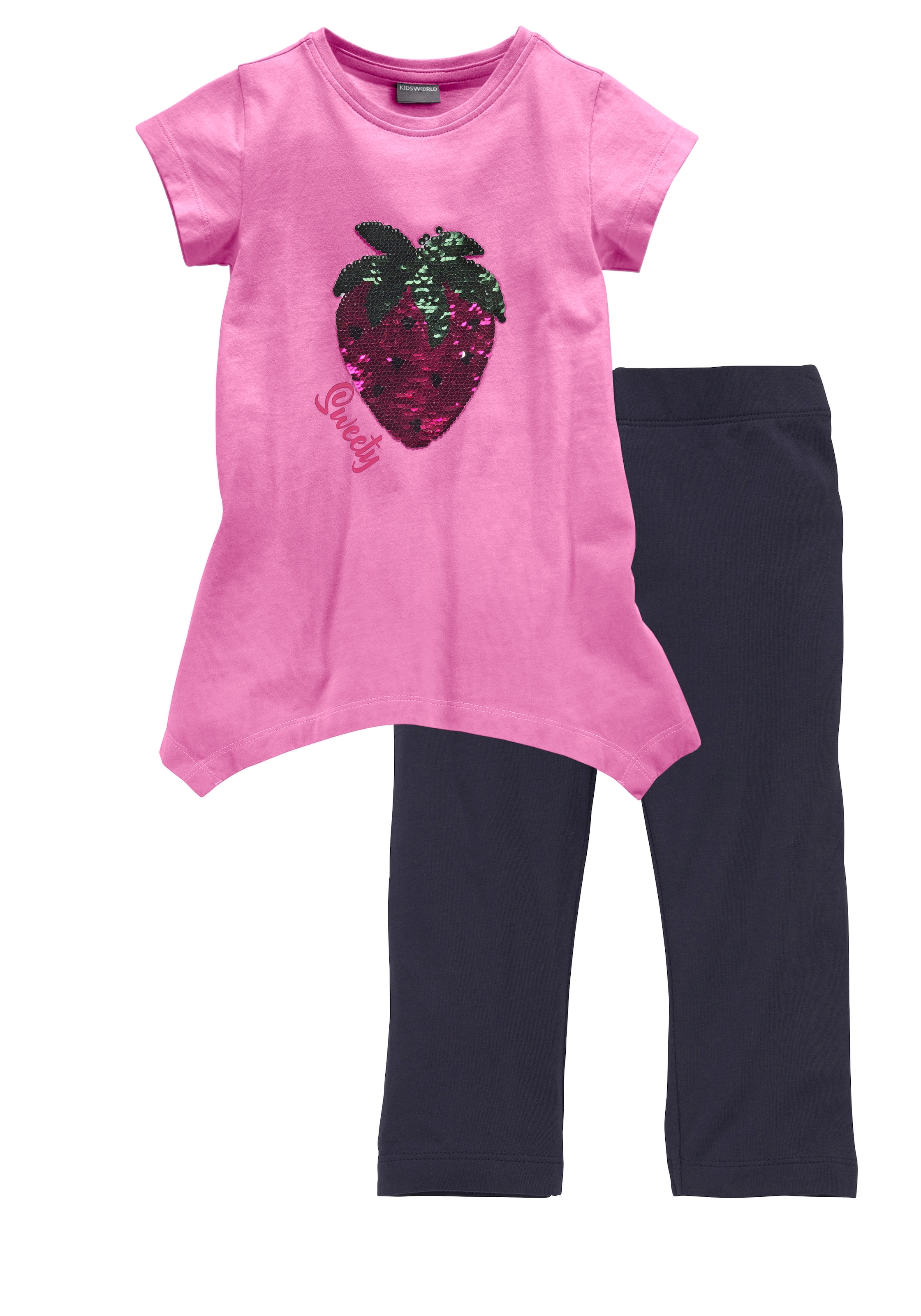 KIDSWORLD Shirt & Leggings »2tlg. Set T-Shirt + Leggings mit Wendepailletten«, 2 Stk. in 2 Farbvarianten zu tragen
