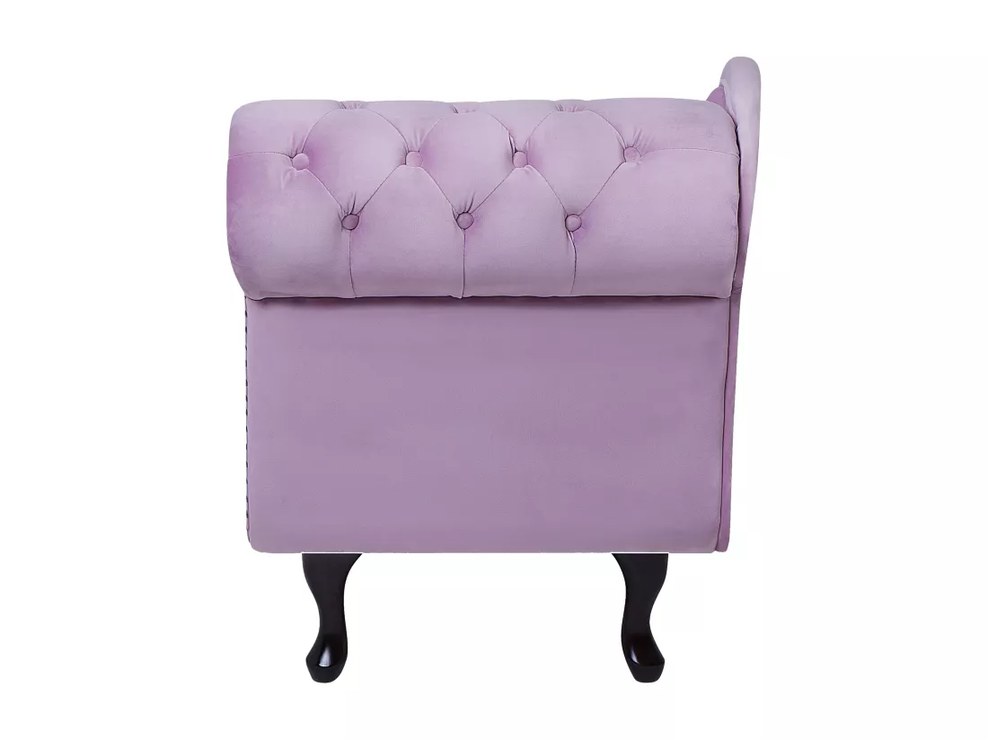 Méridienne en velours violet clair côté droit NIMES