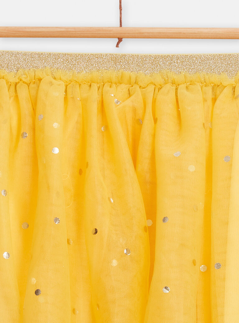 Jupe en tulle jaune à pois pour fille