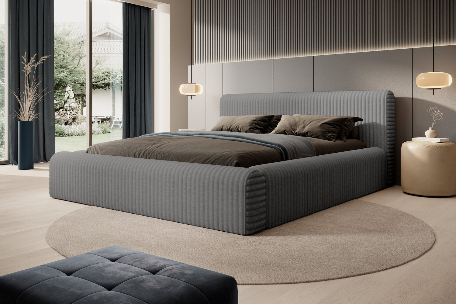 Trae Mobler Hana 160 x 200 cm Gestoffeerd Bed Grijs