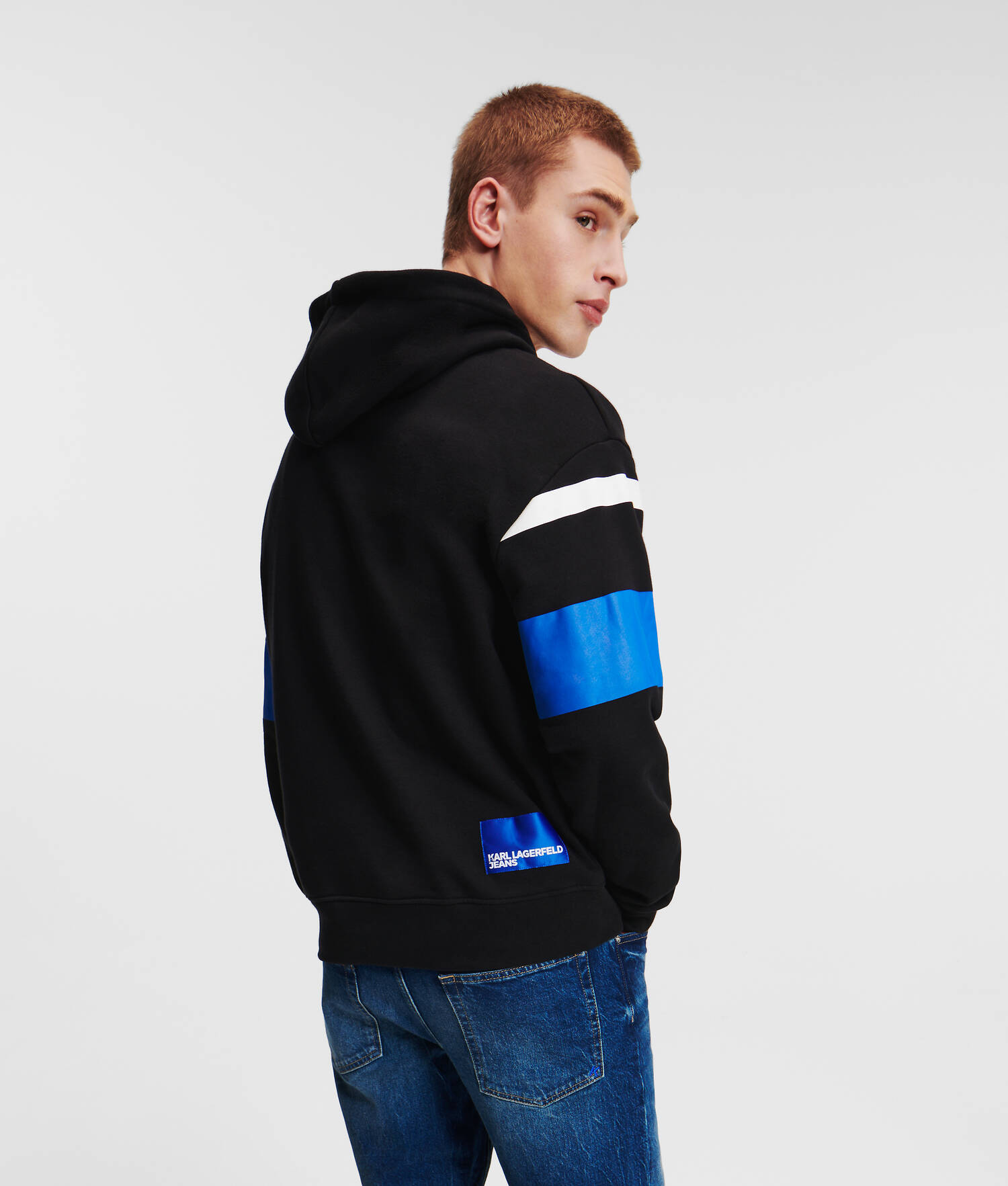 SWEAT À CAPUCHE RAYÉ KLJ MONOGRAM