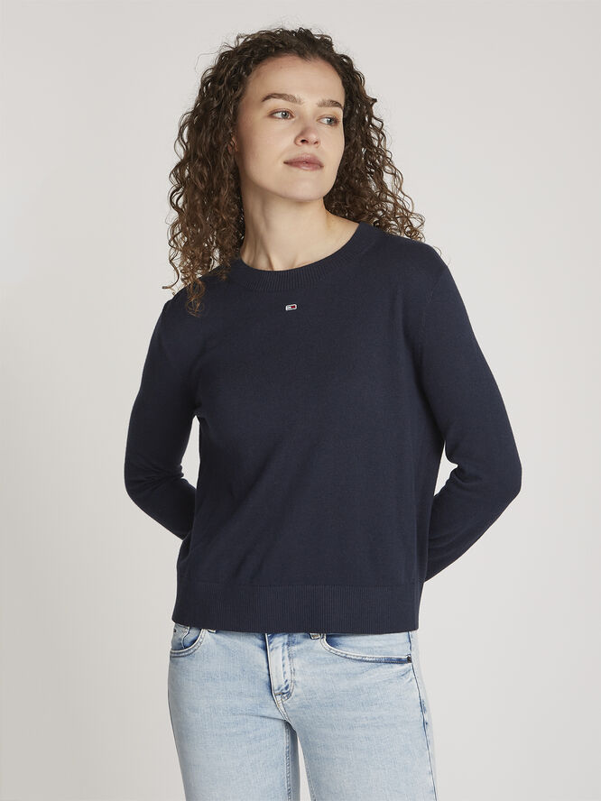 Tommy Hilfiger TJW ESSENTIAL CREW NECK SWEATER Dark night navy