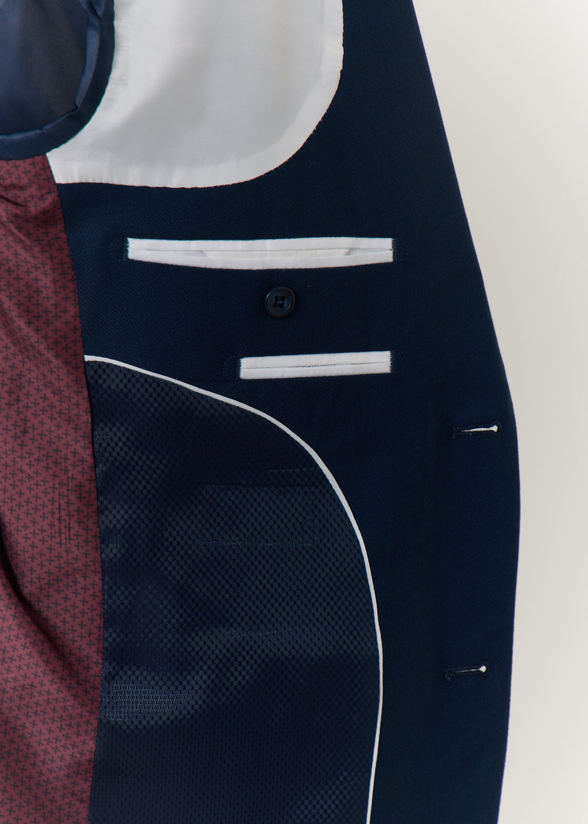 Costume 2 pièces Slim en laine stretch unie bleu prusse