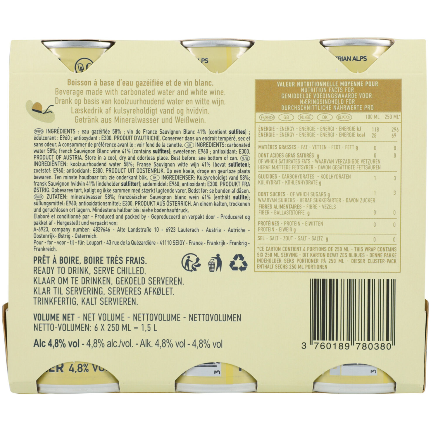 Divin Wine Seltzer Dose 6x25cl -120cl