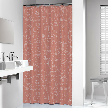 Sealskin douchegordijn mind 180x200cm d.roze/wit