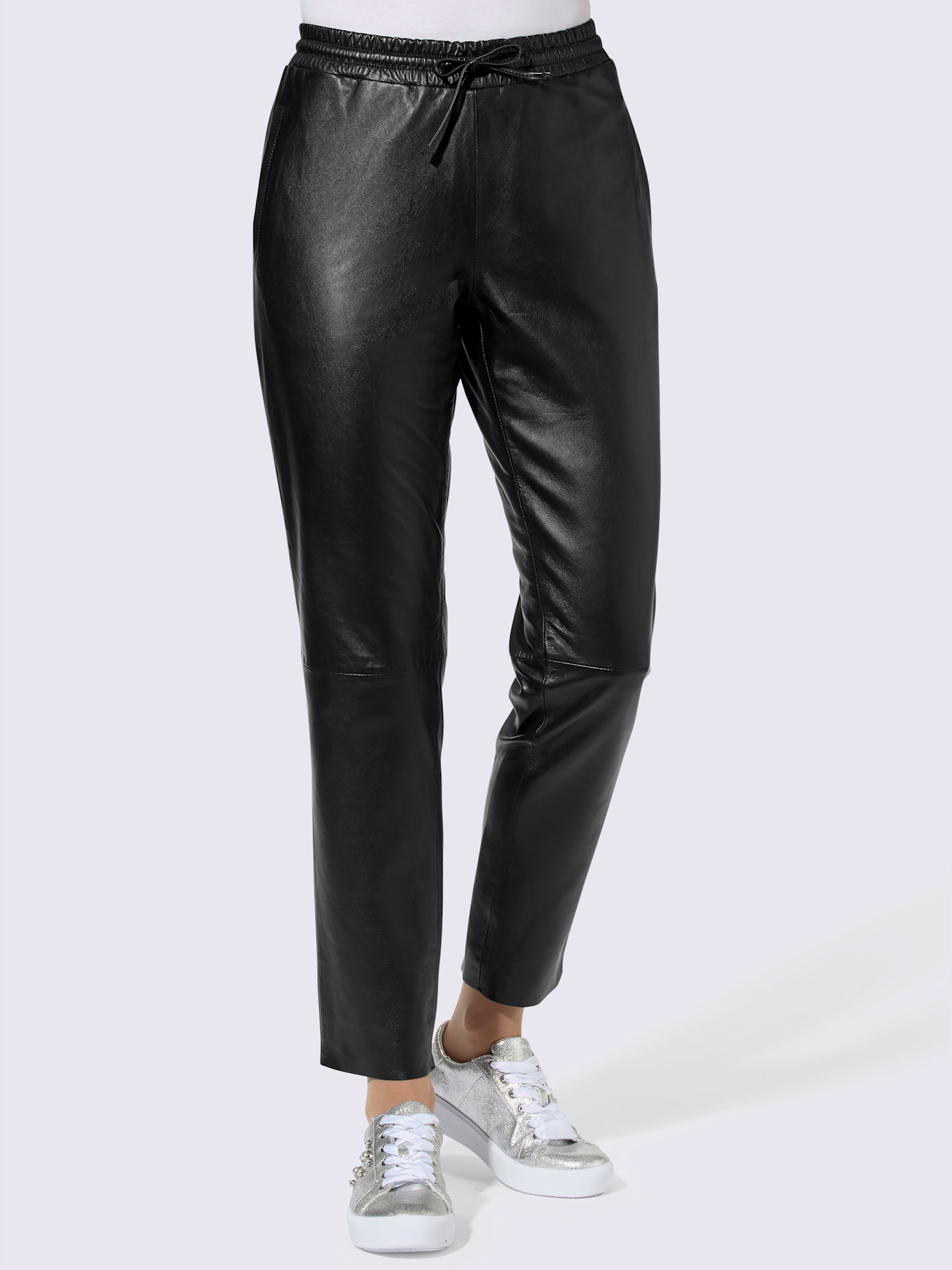 Pantalon en cuir pur cuir d'agneau nappa
