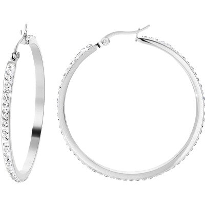 Boucles d'oreilles créoles - Acier inoxydable - Argenté