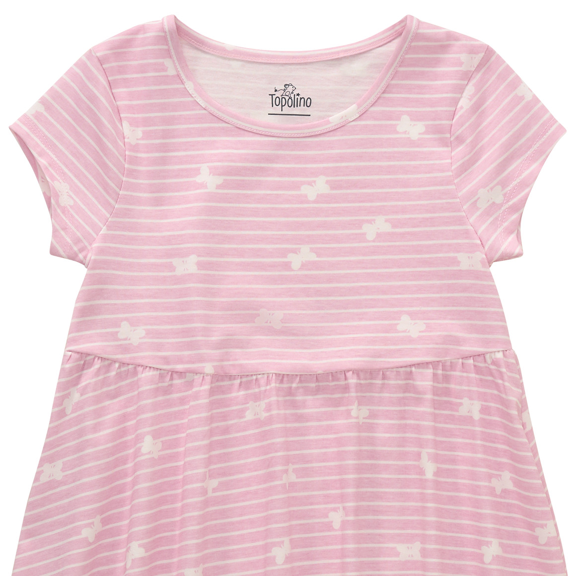 Topolino Mädchen Kleid mit Schmetterling-Allover rosa / weiss