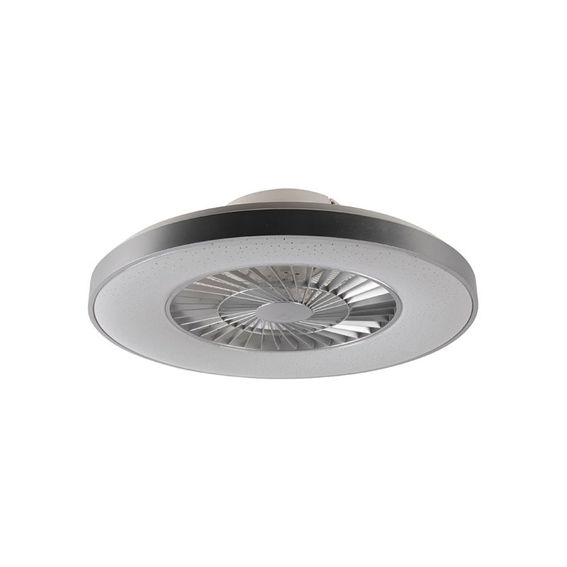 Plafondventilator zilver met ster effect 60cm incl. LED dimbaar met afstandsbediening - Climo