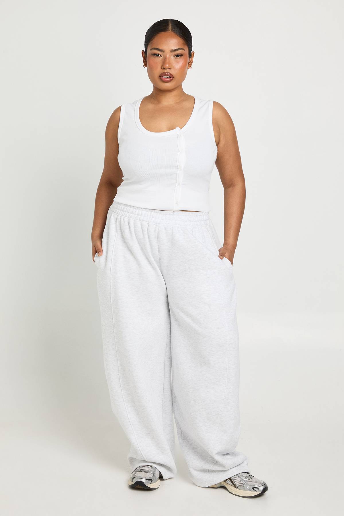 boohoo Jogging Grande Taille Jambe Large Coupe Baril