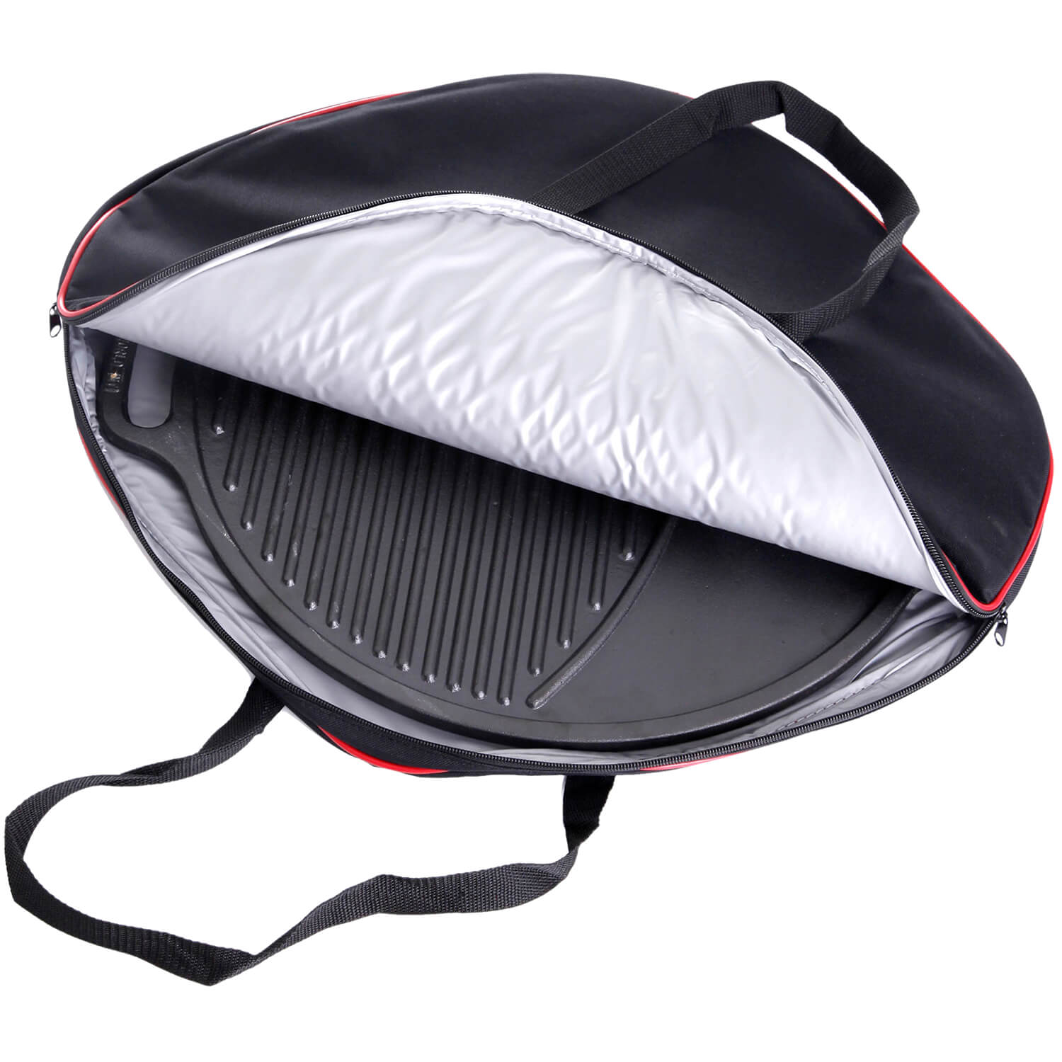 Leichte und kompakte Tragetasche aus reißfestem Polyester für Grillplatten bis Ø 38 cm: Optimaler Schutz und perfekter Transport