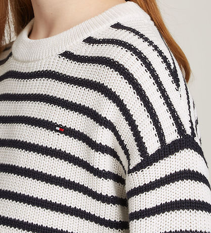 Tommy Hilfiger Bluse - Strick - Essential Stripe - Alt White