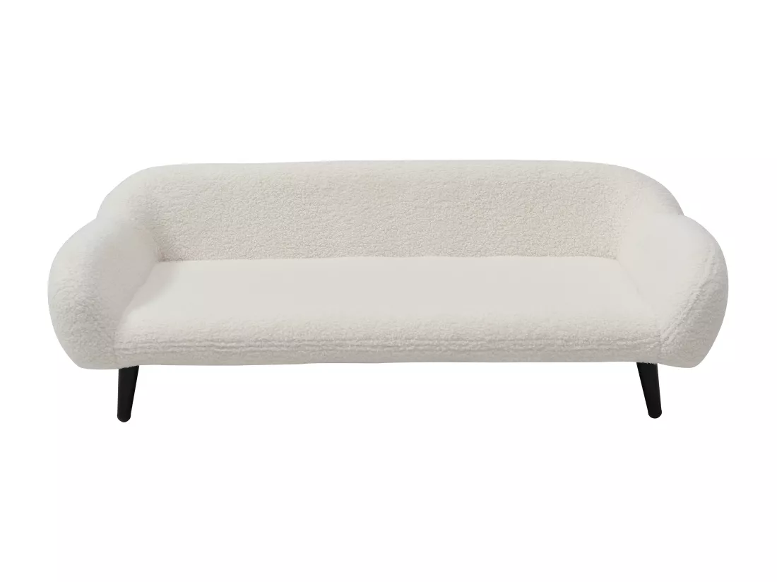 Canapé pour animaux en tissu bouclette et piètement métal - L.99 x P. 61 cm - Blanc crème - ZOLIA