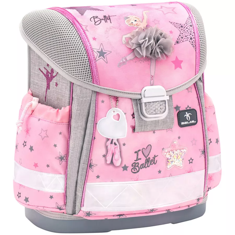 Belmil Schulranzen Classy Schulranzen Set 5-teilig mit Brustgurt Ballet Light Pink
