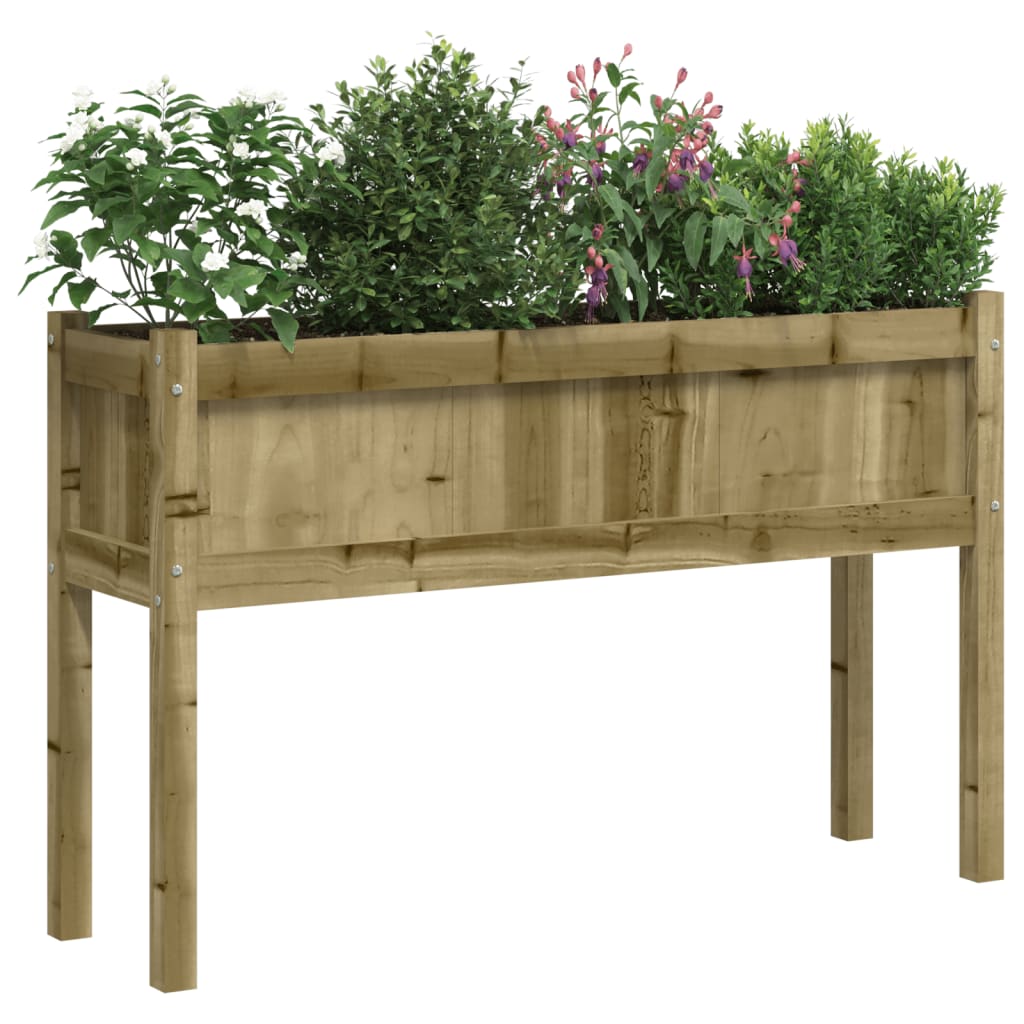 Jardinières 2 pcs avec pieds bois de pin imprégné