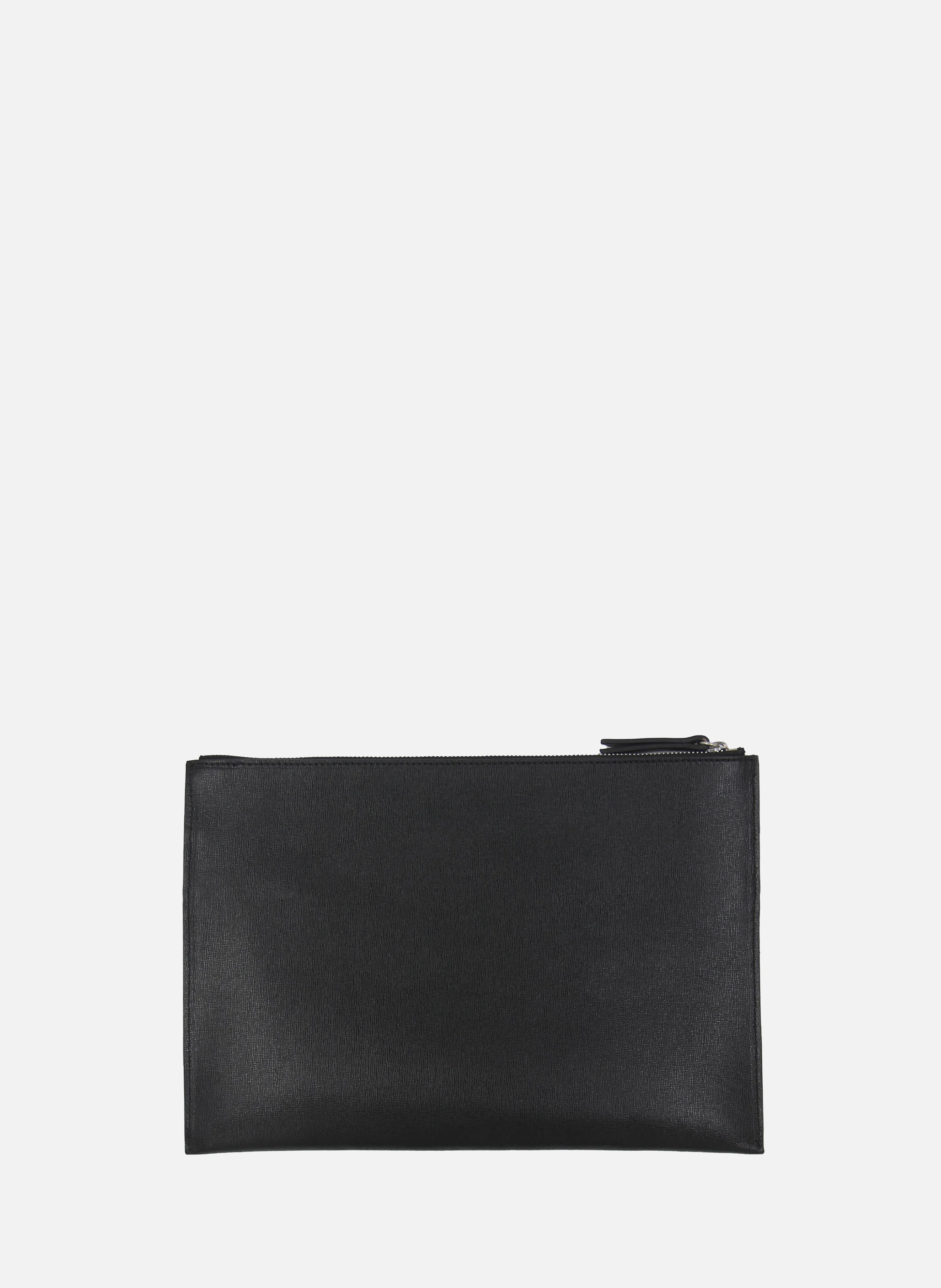 Pochette ordinateur cuir gravé | Noir