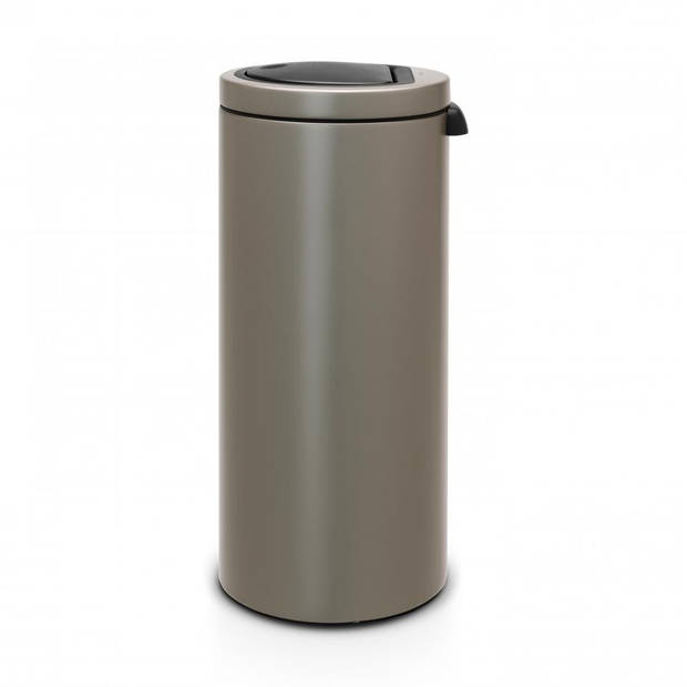 Brabantia Touch Bin Flat Top afvalemmer 30 liter met kunststof binnenemmer - Platinum