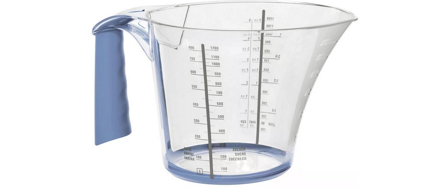 Messbecher Loft 12 dl, Blau/TransparentMessbehälter mit Griff und eingravierter Skala
