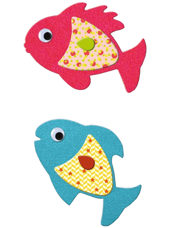 Sticker-Bastelset ICH LIEBE FISCHE in bunt
