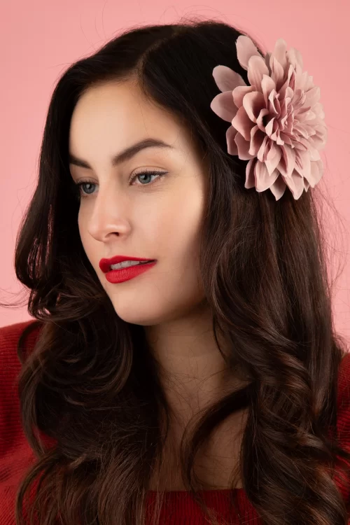 ZaZoo Bloemen haarclip & broche in oudroze