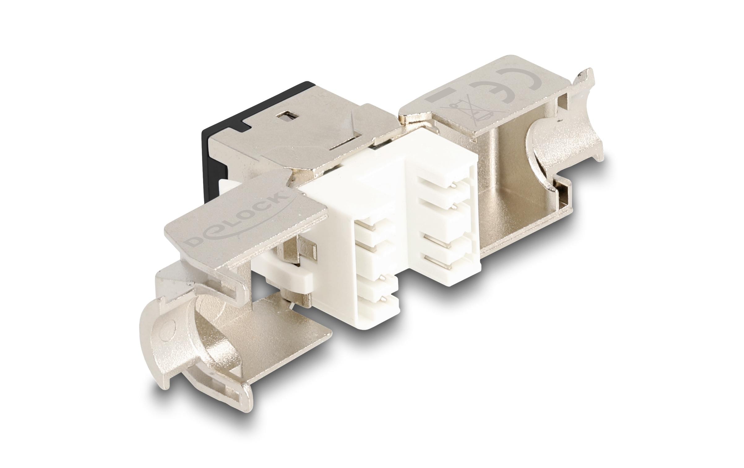 Keystone-Modul RJ45 zu LSA Cat.6A Schwarz, 10 StückDelock Keystone Modul RJ45 Buchse zu LSA Cat.6A werkzeugfrei schwarz Set 10 Stück