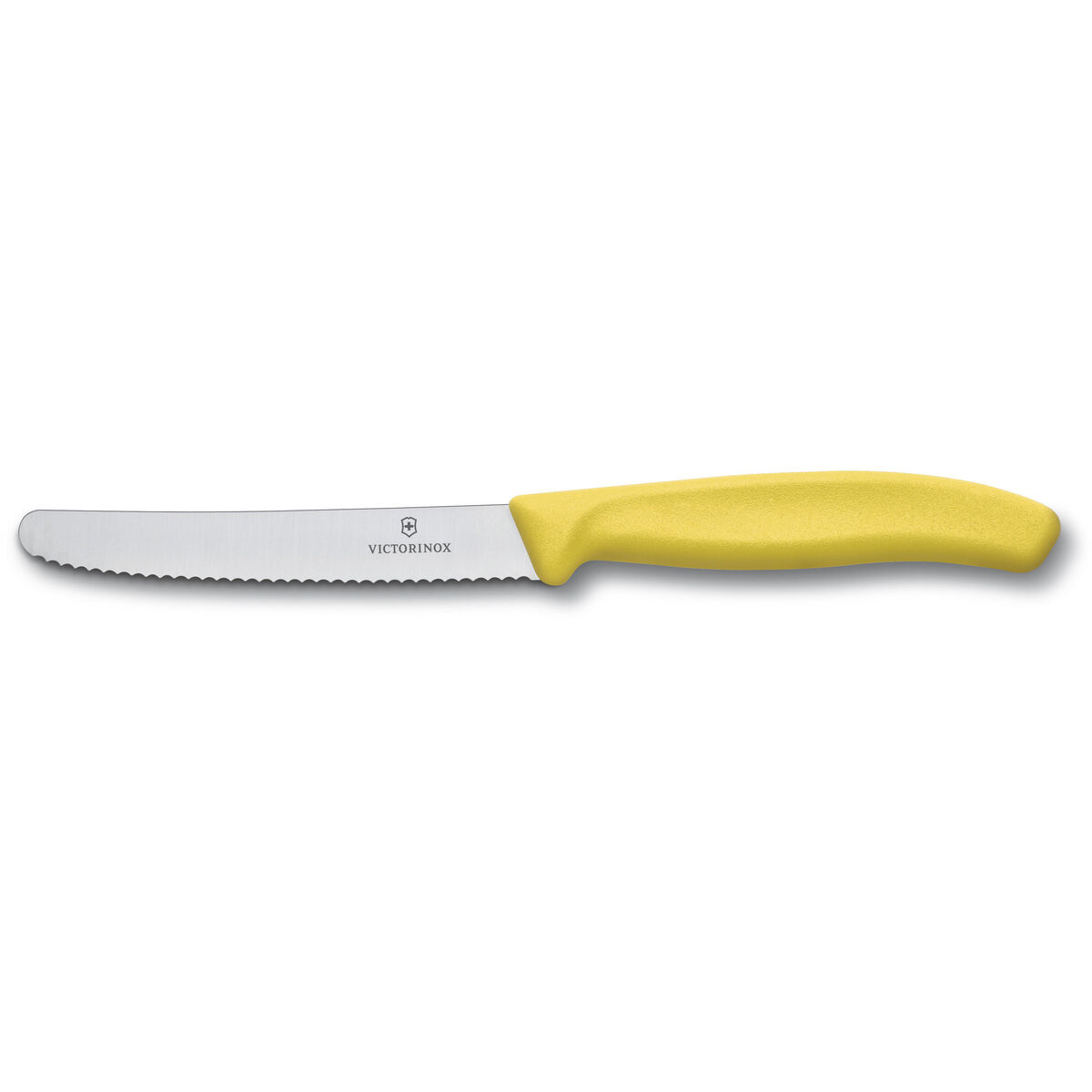 Tomat- og Pølsekniv 11 cm Tagget Gul