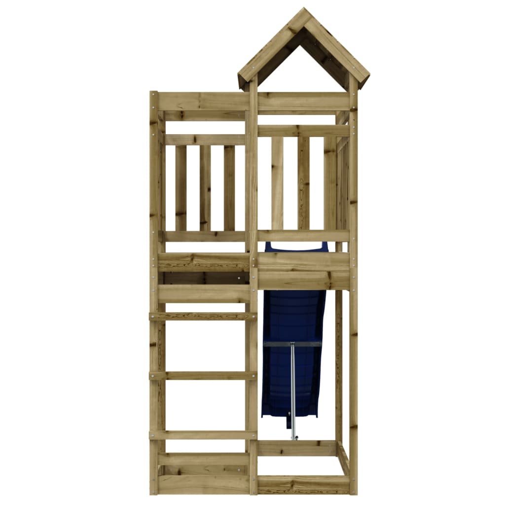 Aire de jeux d'extérieur balançoires toboggan portiques robuste jeux jardin 107 x 292 x 238 cm bois de pin imprégné 02_000467