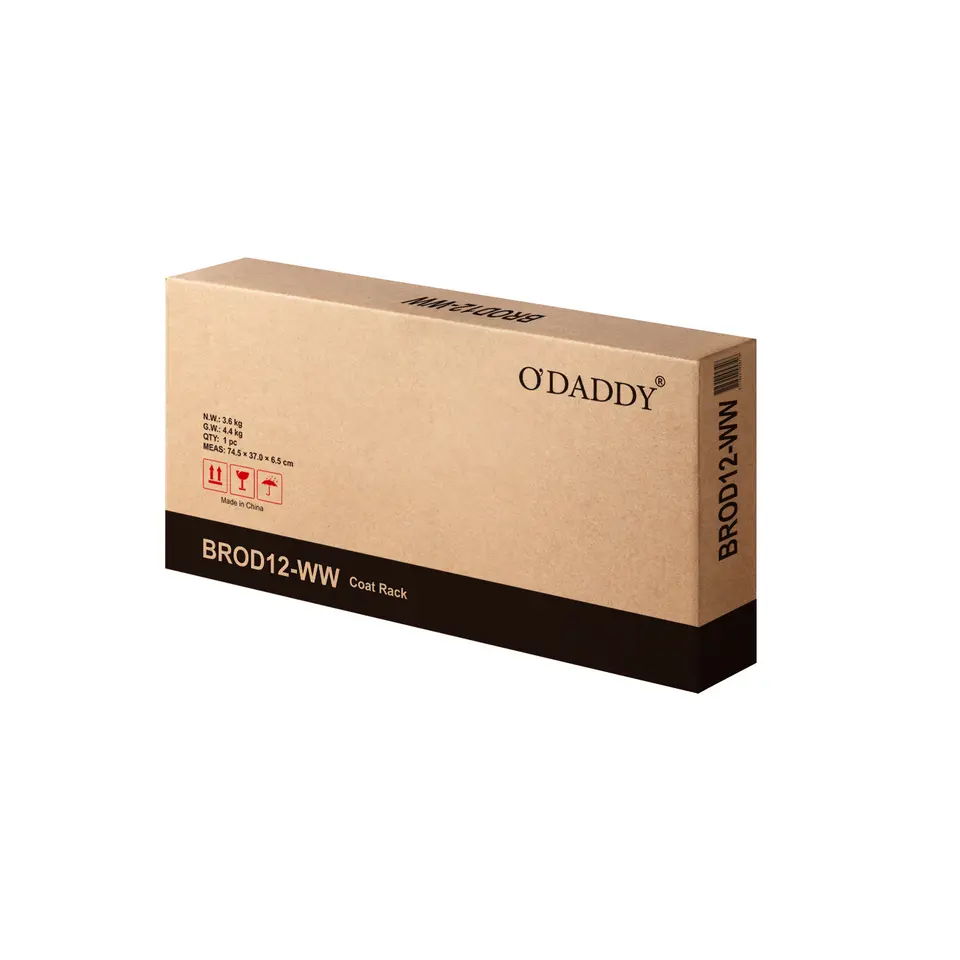 O'DADDY Wandkapstok met 5 Haken - 66x30x27 cm - Hangend - Bruin