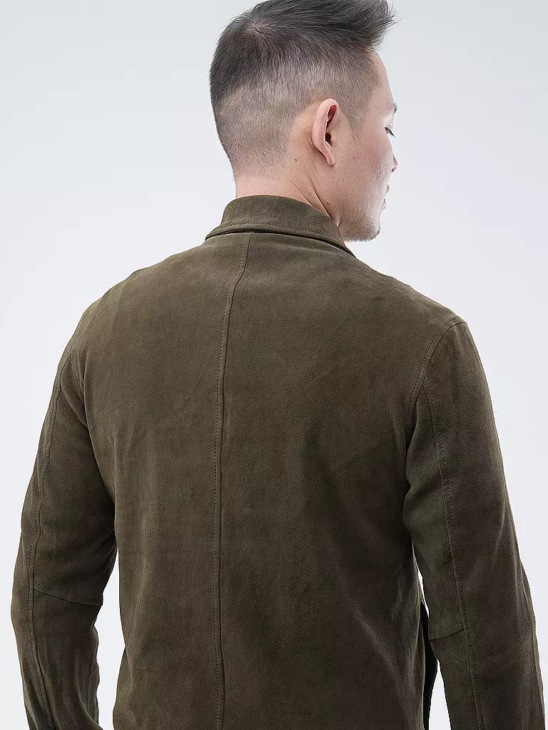 GIORGIO BRATO Lederjacke olive