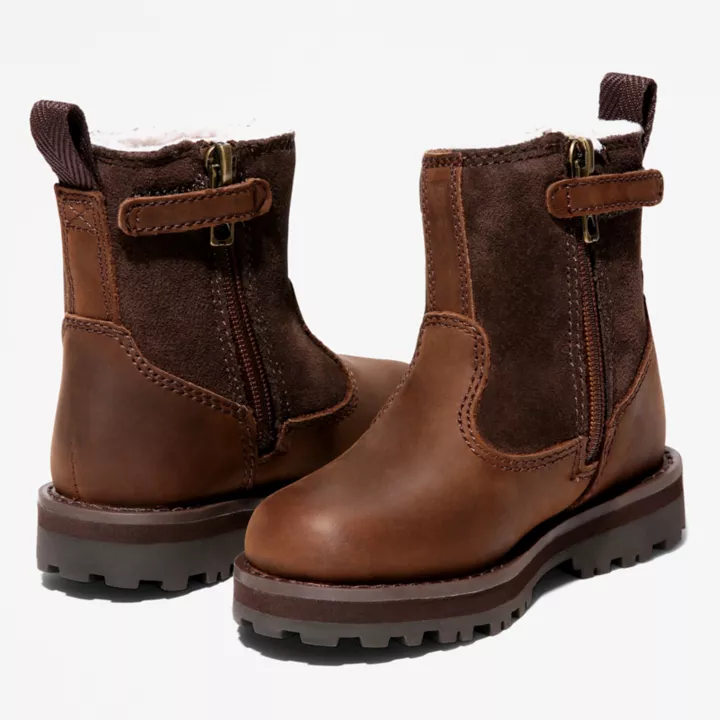 Bota infantil impermeável e quente Courma Kid para bebês na cor marrom escuro